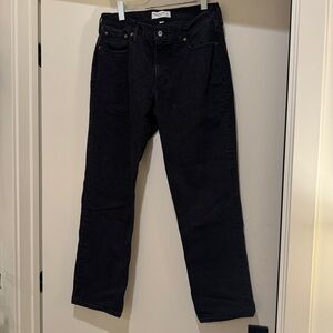 Abercrombie Black Mid-Rise Straight Leg Curve Love Jeans